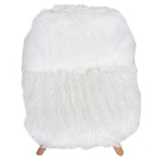 Kids Shaggy Dog White Accent Chair, DL-DA2018-1-W-GG
