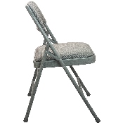 2-Pack Advantage Grey Padded Metal Folding Chair - Grey 1-in Fabric Seat, DPI903F-GG-2