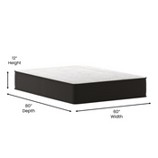 Dream 12 Inch Hybrid Mattress, Queen Size High Density Foam and Pocket Spring Mattress in a Box, CertiPur-US Certified Foam, White/Gray, DR-E230P-R-Q-12-GY-GG