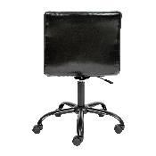 Low Back Designer Armless Black Ribbed Swivel Task Office Chair with Black Frame and Base, DS-512B-BK-BK-GG