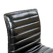 Low Back Designer Armless Black Ribbed Swivel Task Office Chair with Black Frame and Base, DS-512B-BK-BK-GG