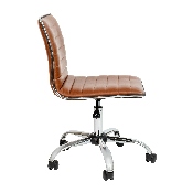 Low Back Designer Armless Brown Ribbed Swivel Task Office Chair, DS-512B-BR-GG
