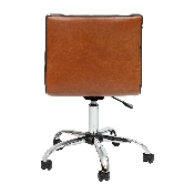 Low Back Designer Armless Brown Ribbed Swivel Task Office Chair, DS-512B-BR-GG