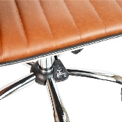 Low Back Designer Armless Brown Ribbed Swivel Task Office Chair, DS-512B-BR-GG