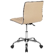 Low Back Designer Armless Tan Ribbed Swivel Task Office Chair, DS-512B-TAN-GG