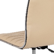 Low Back Designer Armless Tan Ribbed Swivel Task Office Chair, DS-512B-TAN-GG