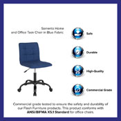 Sorrento Home and Office Task Chair in Blue Fabric, DS-512C-BLU-F-GG