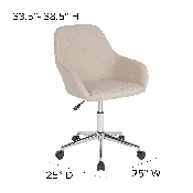 Cortana Home and Office Mid-Back Chair in Beige Fabric, DS-8012LB-BGE-F-GG