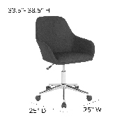 Cortana Home and Office Mid-Back Chair in Black Fabric, DS-8012LB-BLK-F-GG