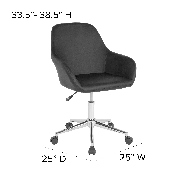 Cortana Home and Office Mid-Back Chair in Black LeatherSoft, DS-8012LB-BLK-GG