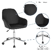 Cortana Home and Office Mid-Back Chair in Black LeatherSoft, DS-8012LB-BLK-GG