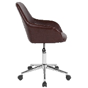Cortana Home and Office Mid-Back Chair in Brown LeatherSoft, DS-8012LB-BRN-GG