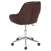 Cortana Home and Office Mid-Back Chair in Brown LeatherSoft, DS-8012LB-BRN-GG