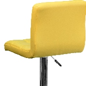 Contemporary Yellow Quilted Vinyl Adjustable Height Barstool with Chrome Base, DS-810-MOD-YEL-GG