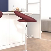 Contemporary Burgundy Vinyl Rounded Orbit-Style Back Adjustable Height Barstool with Chrome Base, DS-811-BURG-GG