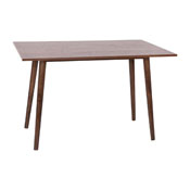 Hatfield 47 Inch Mid-Century Modern Wood Dining Table, Wood Kitchen Table, Dark Walnut, EM-DT16001-WAL-GG