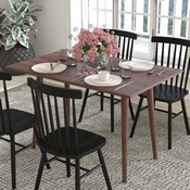 Hatfield 47 Inch Mid-Century Modern Wood Dining Table, Wood Kitchen Table, Dark Walnut, EM-DT16001-WAL-GG