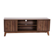 Hatfield Mid-Century Modern TV Stand in Walnut for up to 64 inch TV's - 60 Inch Media Center with Adjustable Center Shelf and Dual Soft Close Doors, EM-TV1500-WAL-GG
