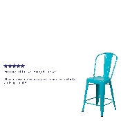 Commercial Grade 24" High Crystal Teal-Blue Metal Indoor-Outdoor Counter Height Stool with Back, ET-3534-24-CB-GG