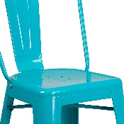 Commercial Grade 24" High Crystal Teal-Blue Metal Indoor-Outdoor Counter Height Stool with Back, ET-3534-24-CB-GG
