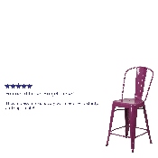 Commercial Grade 24" High Purple Metal Indoor-Outdoor Counter Height Stool with Back, ET-3534-24-PUR-GG