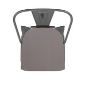 Carly Commercial Grade 30" High Silver Gray Metal Indoor-Outdoor Barstool with Back with Gray Poly Resin Wood Seat, ET-3534-30-SIL-PL1G-GG