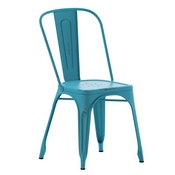 Tenley Commercial Grade Distressed Blue Metal Indoor-Outdoor Stackable Chair, ET-3534-COM-B-GG