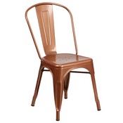 Commercial Grade Copper Metal Indoor-Outdoor Stackable Chair, ET-3534-POC-GG