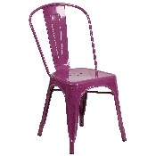 Commercial Grade Purple Metal Indoor-Outdoor Stackable Chair, ET-3534-PUR-GG