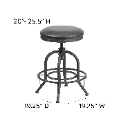 24'' Counter Height Stool with Swivel Lift Black LeatherSoft Seat, ET-BR542-224-GG