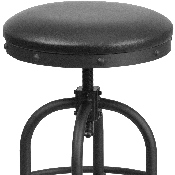 24'' Counter Height Stool with Swivel Lift Black LeatherSoft Seat, ET-BR542-224-GG