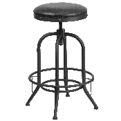 30'' Barstool with Swivel Lift Black LeatherSoft Seat, ET-BR542-230-GG