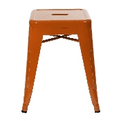 18" Table Height Stool, Stackable Backless Metal Indoor Dining Stool, Commercial Grade Restaurant Stool in Orange - Set of 4, ET-BT3503-18-ORG-GG