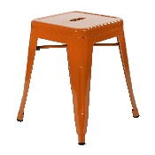 18" Table Height Stool, Stackable Backless Metal Indoor Dining Stool, Commercial Grade Restaurant Stool in Orange - Set of 4, ET-BT3503-18-ORG-GG