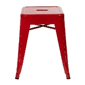 18" Table Height Stool, Stackable Backless Metal Indoor Dining Stool, Commercial Grade Restaurant Stool in Red - Set of 4, ET-BT3503-18-RED-GG