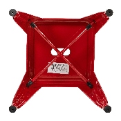 18" Table Height Stool, Stackable Backless Metal Indoor Dining Stool, Commercial Grade Restaurant Stool in Red - Set of 4, ET-BT3503-18-RED-GG