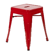 18" Table Height Stool, Stackable Backless Metal Indoor Dining Stool, Commercial Grade Restaurant Stool in Red - Set of 4, ET-BT3503-18-RED-GG