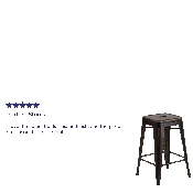 Commercial Grade 24" High Backless Distressed Copper Metal Indoor-Outdoor Counter Height Stool, ET-BT3503-24-COP-GG