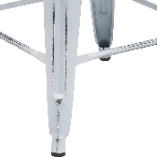 Commercial Grade 24" High Backless Distressed White Metal Indoor-Outdoor Counter Height Stool, ET-BT3503-24-WH-GG