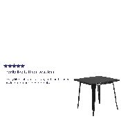 Commercial Grade 31.5" Square Black Metal Indoor-Outdoor Table, ET-CT002-1-BK-GG