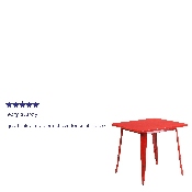 Commercial Grade 31.5" Square Red Metal Indoor-Outdoor Table, ET-CT002-1-RED-GG