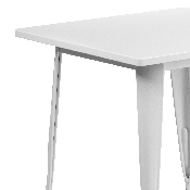 Commercial Grade 31.5" Square White Metal Indoor-Outdoor Table, ET-CT002-1-WH-GG