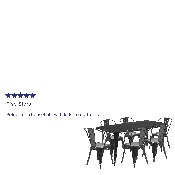 Commercial Grade 31.5" x 63" Rectangular Black Metal Indoor-Outdoor Table Set with 6 Stack Chairs, ET-CT005-6-30-BK-GG