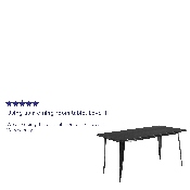 Commercial Grade 31.5" x 63" Rectangular Black Metal Indoor-Outdoor Table, ET-CT005-BK-GG