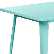 Commercial Grade 31.5" x 63" Rectangular Mint Green Metal Indoor-Outdoor Table, ET-CT005-MINT-GG