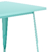 Commercial Grade 31.5" x 63" Rectangular Mint Green Metal Indoor-Outdoor Table, ET-CT005-MINT-GG