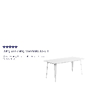 Commercial Grade 31.5" x 63" Rectangular White Metal Indoor-Outdoor Table, ET-CT005-WH-GG