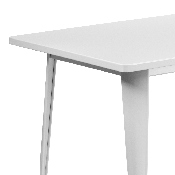 Commercial Grade 31.5" x 63" Rectangular White Metal Indoor-Outdoor Table, ET-CT005-WH-GG