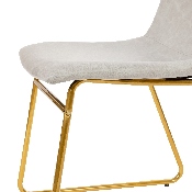 18 inch Dining Table Height Chair, Mid-Back Sled Base Dining Chair in Light Gray LeatherSoft with Gold Frame, Set of 2, ET-ER18345-18-LG-GG