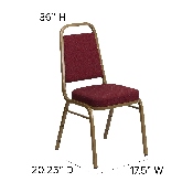 HERCULES Series Trapezoidal Back Stacking Banquet Chair in Burgundy Patterned Fabric - Gold Frame, FD-BHF-1-ALLGOLD-0847-BY-GG